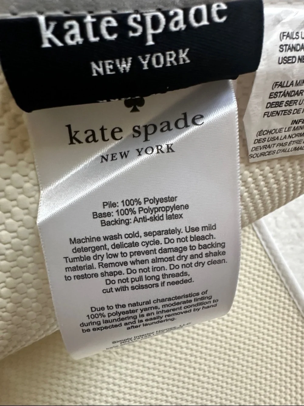 kate spade New York Pink and White Striped Bath Rug soft and absorbent 21X34 in